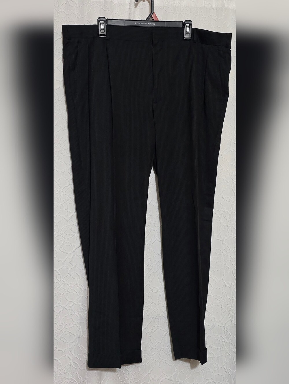 Men's Dockers Black & Gray Pinstripe Dress Pants Slacks Size 42W X 30L